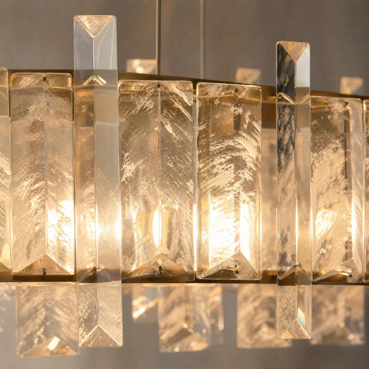 Daisy Linear Rock Crystal Chandelier 49"