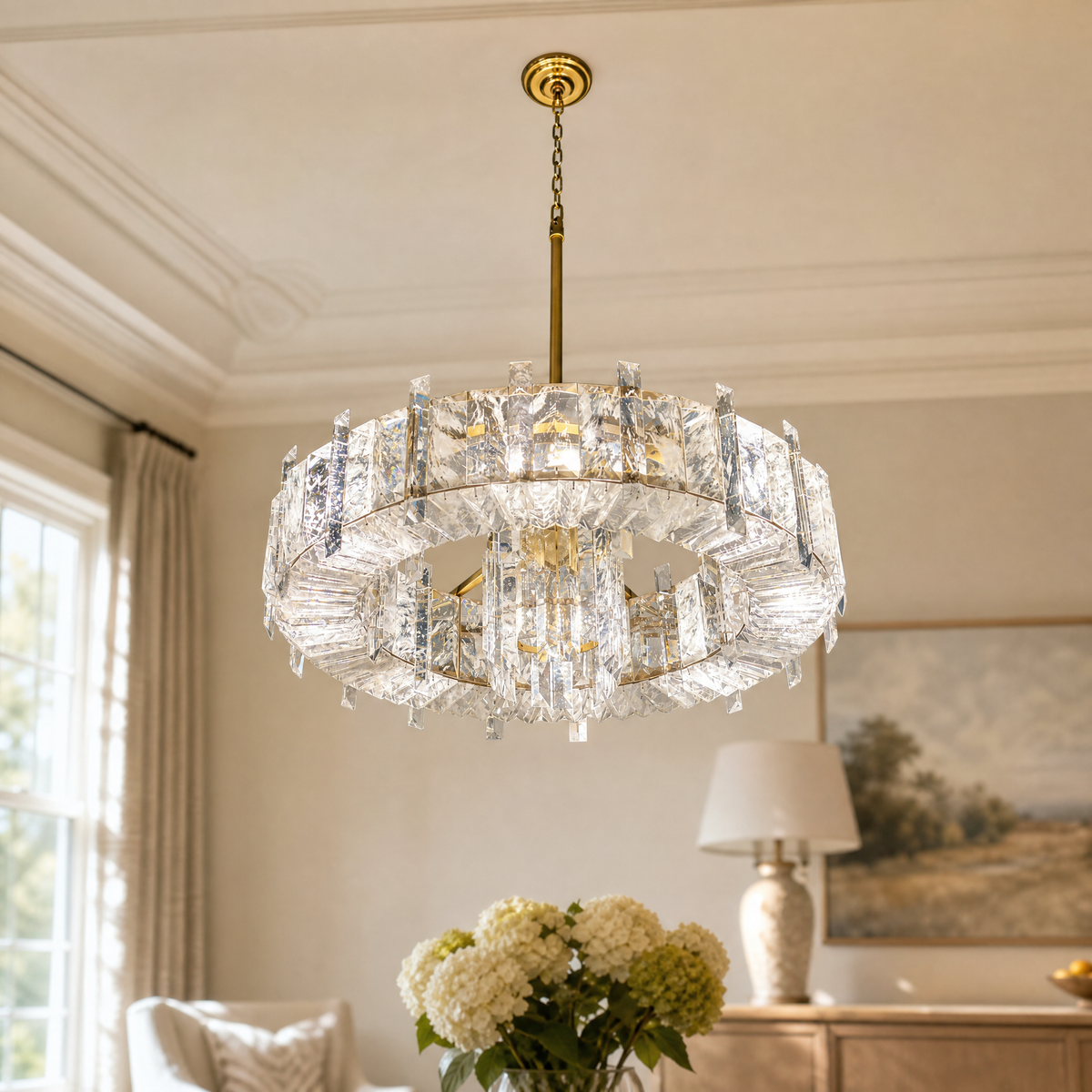 Daisy Rock Crystal Chandelier