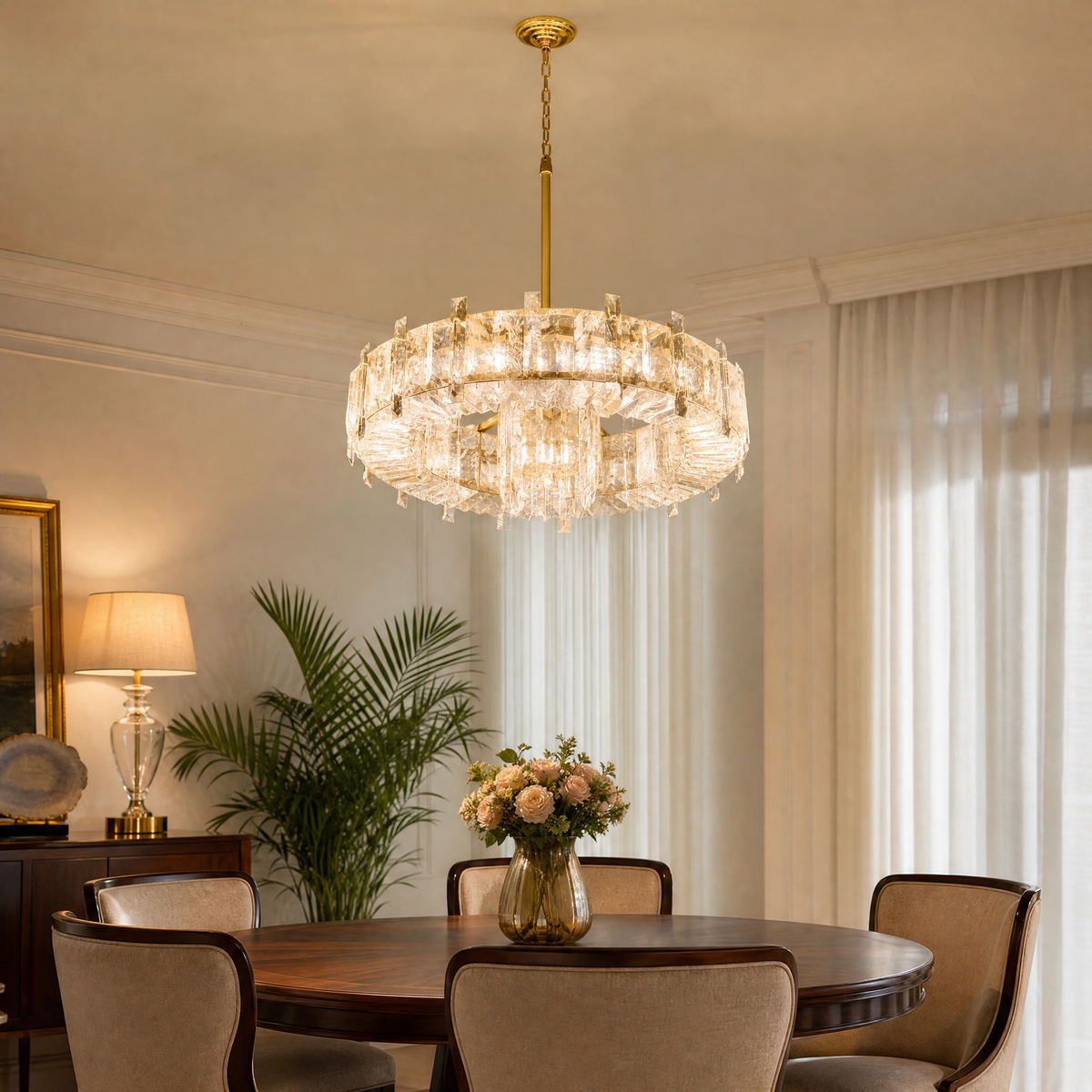 Daisy Rock Crystal Chandelier