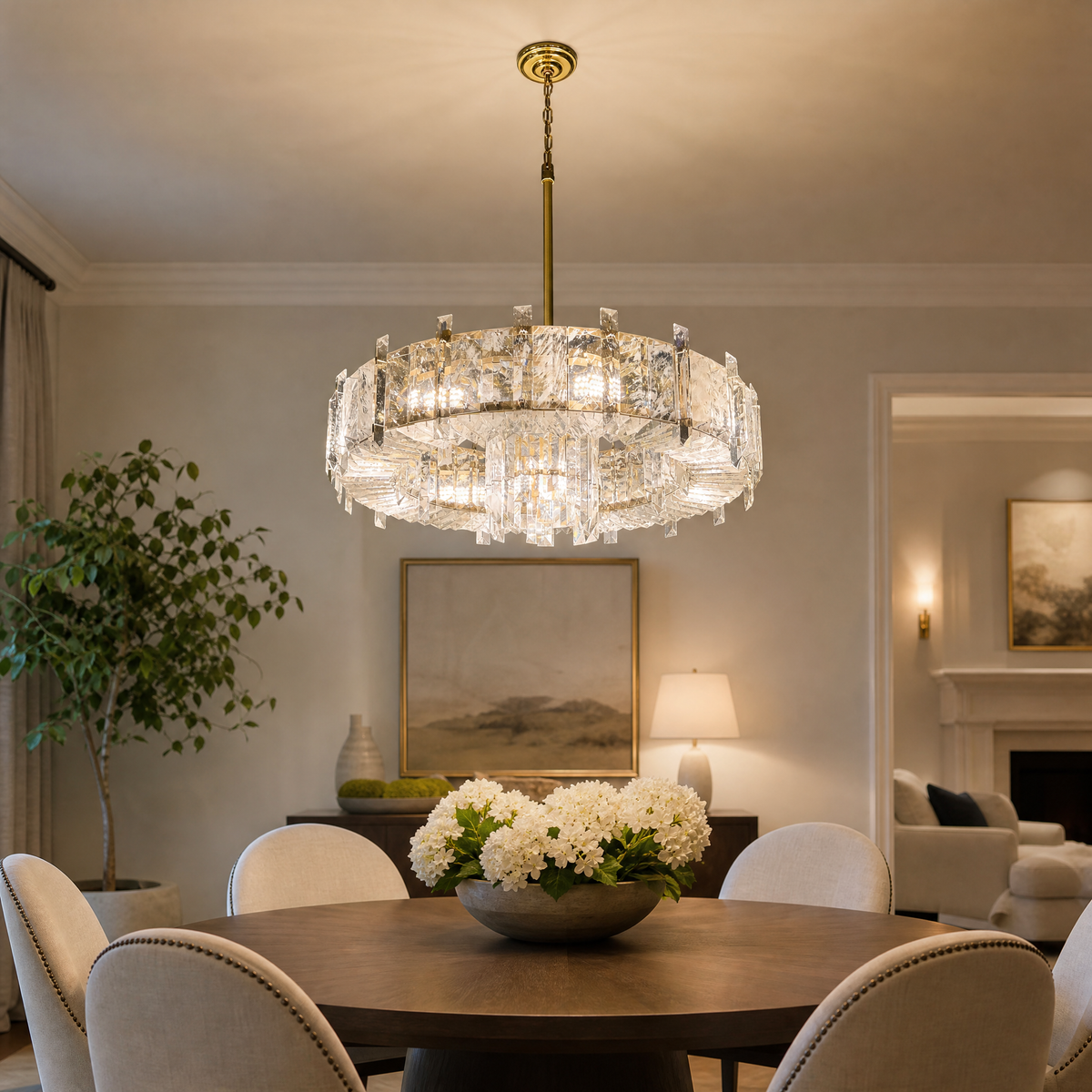 Daisy Rock Crystal Chandelier