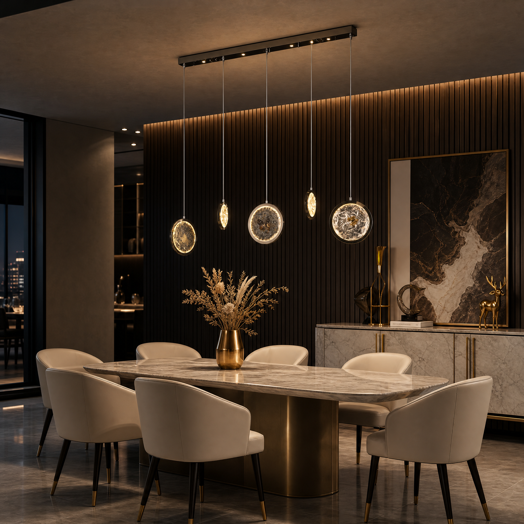 Dancing Butterfly Modern Linear Dining Pendant Light