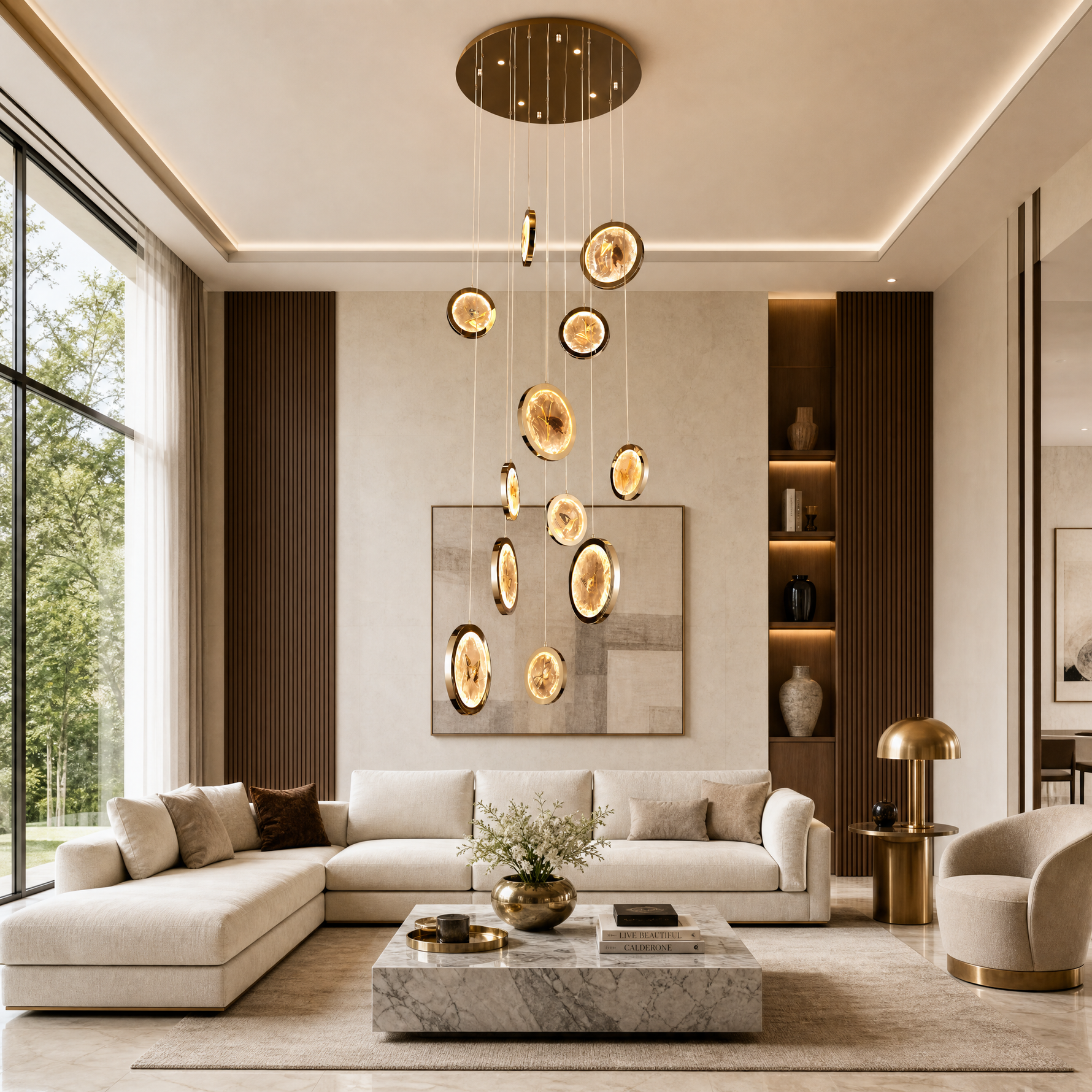 Dancing Butterfly Modern Sculptural Ring Chandelier