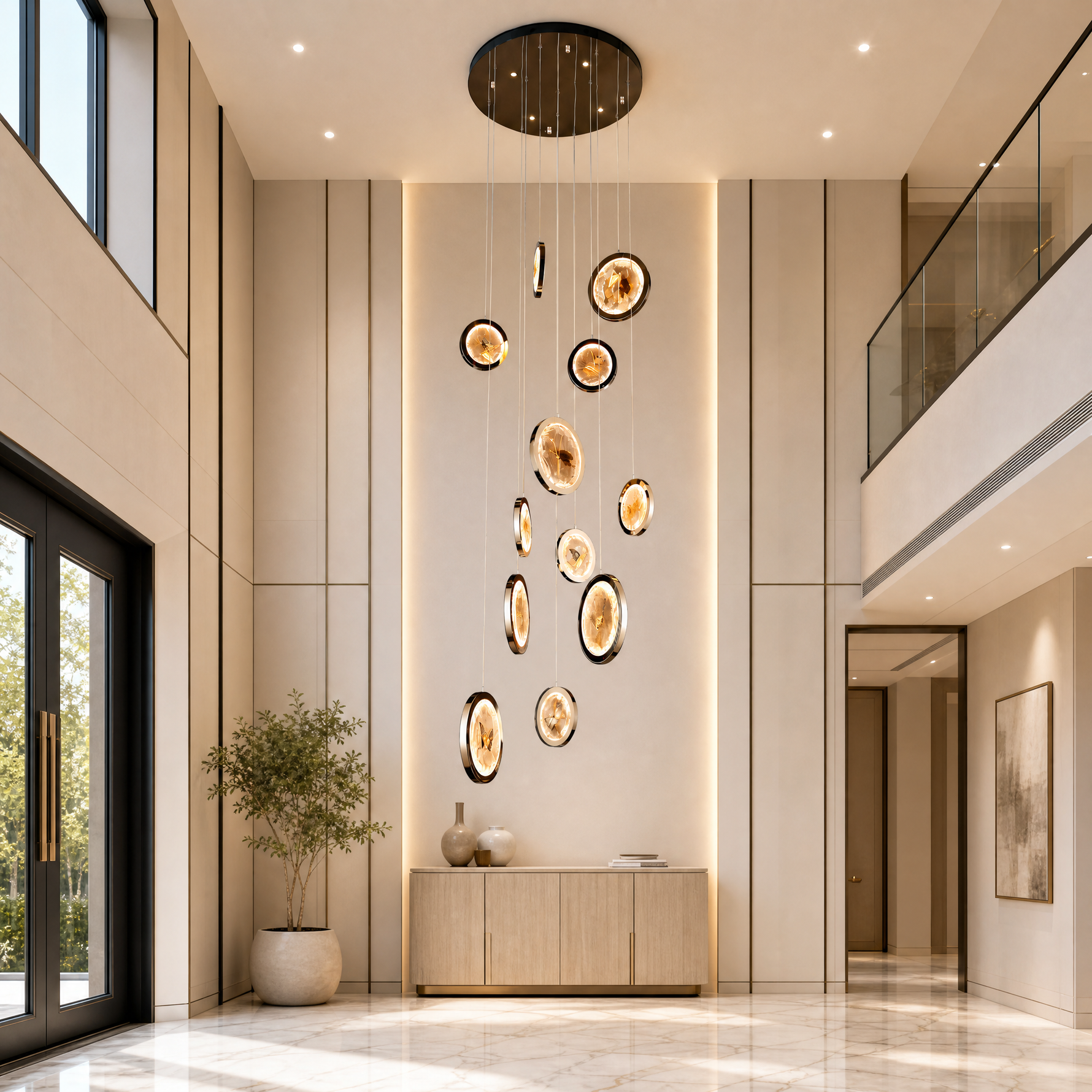 Dancing Butterfly Modern Sculptural Ring Chandelier
