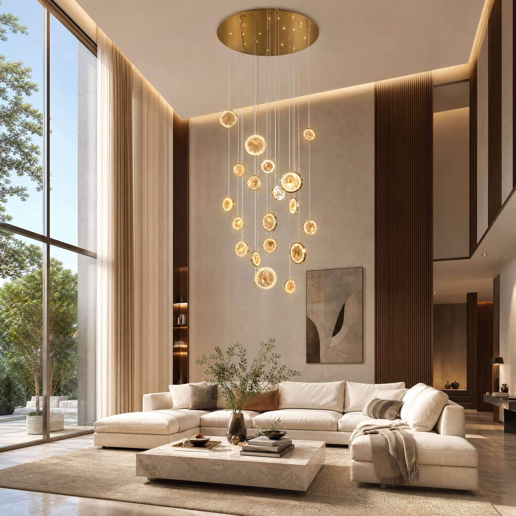 Dancing Butterfly Modern Sculptural Ring Chandelier
