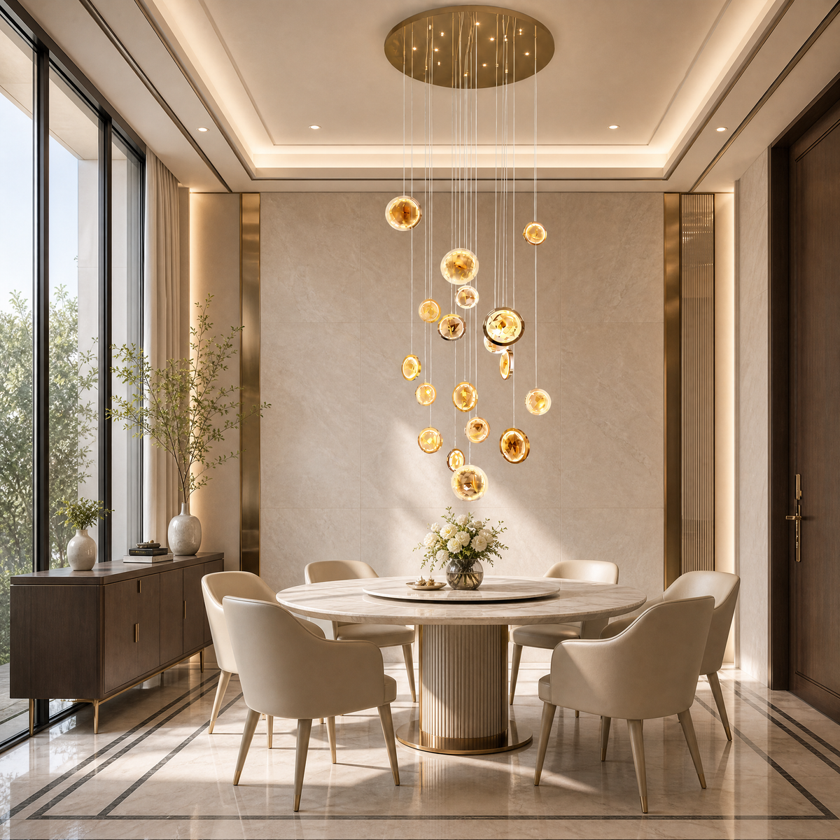 Dancing Butterfly Modern Sculptural Ring Chandelier