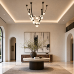 Dew Drops Alabaster LED Chandelier – Black White Warm Light