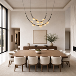 Dew Drops Alabaster LED Chandelier – Black White Warm Light