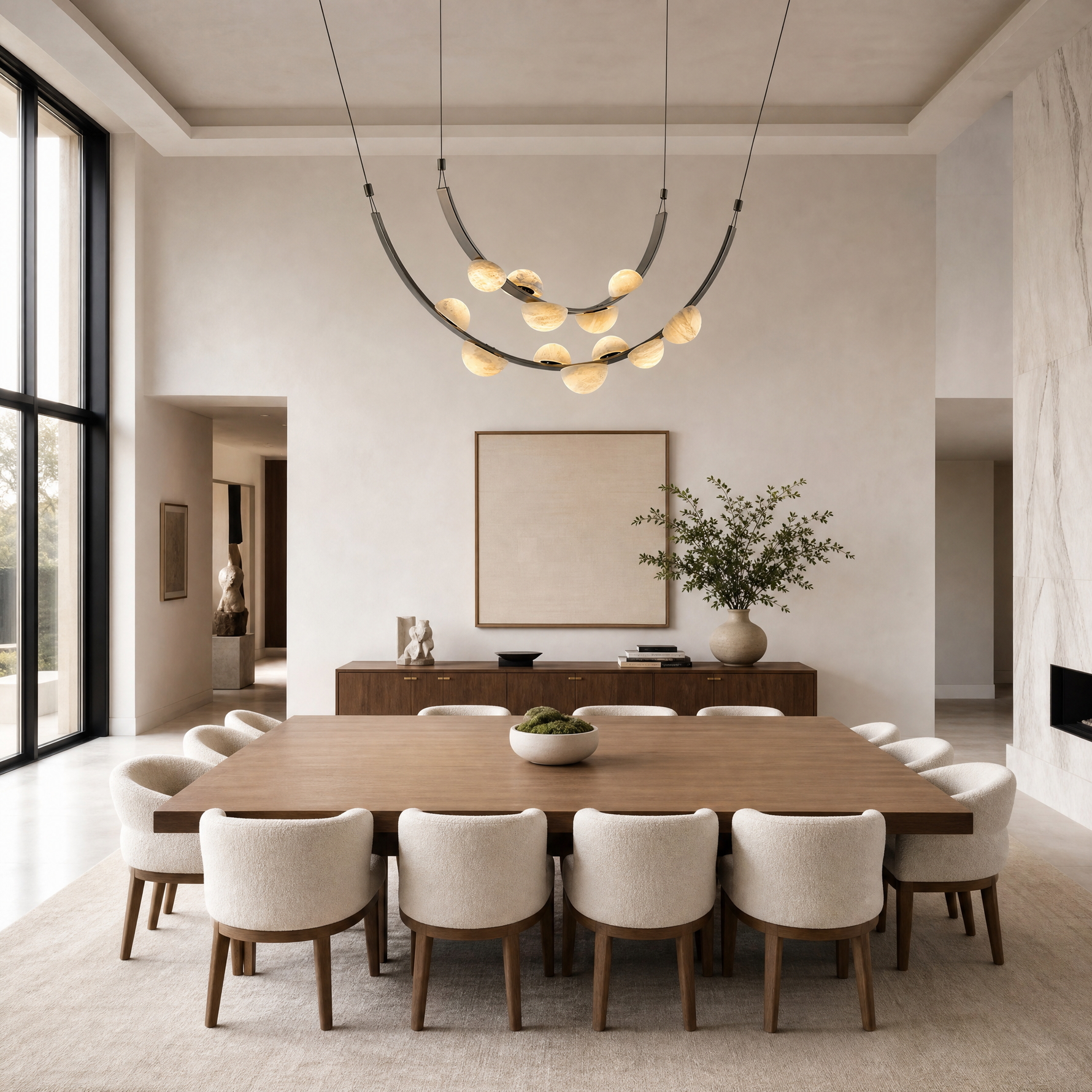 Dew Drops Alabaster LED Chandelier – Black White Warm Light