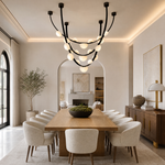 Dew Drops Alabaster LED Chandelier – Black White Warm Light
