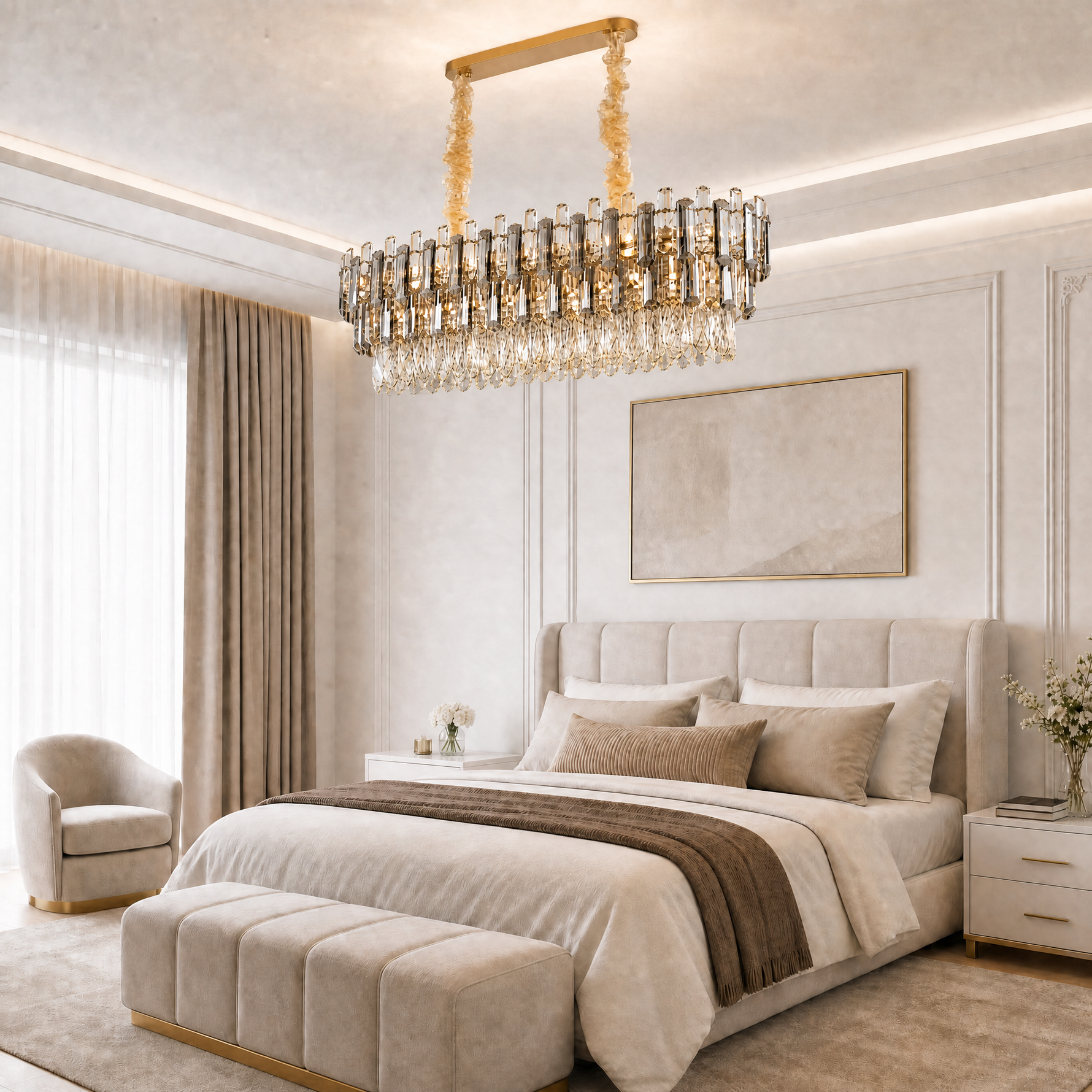 Diadema Brass Rectangular Chandelier