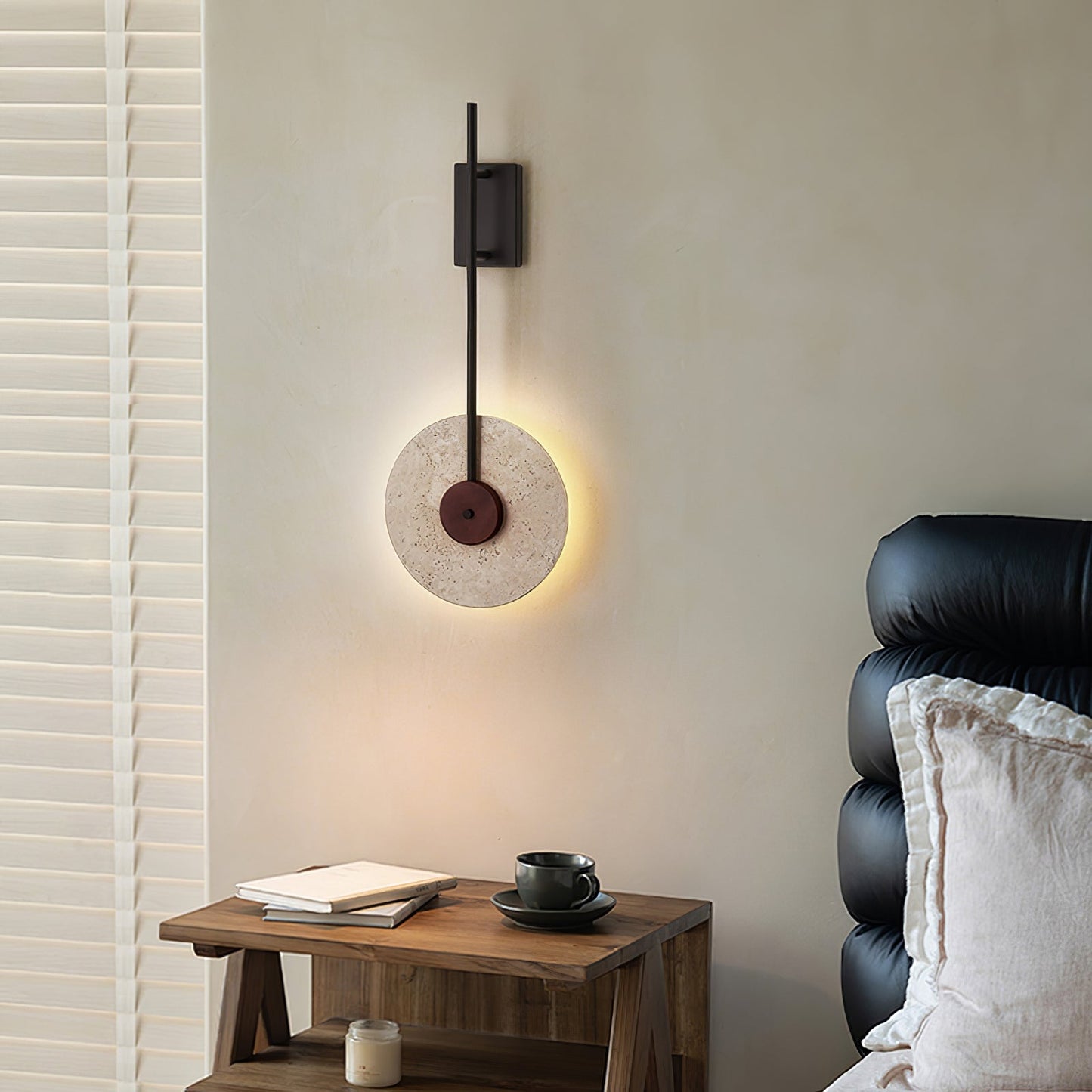 Disc Travertine Wall Lamp - YIOSI