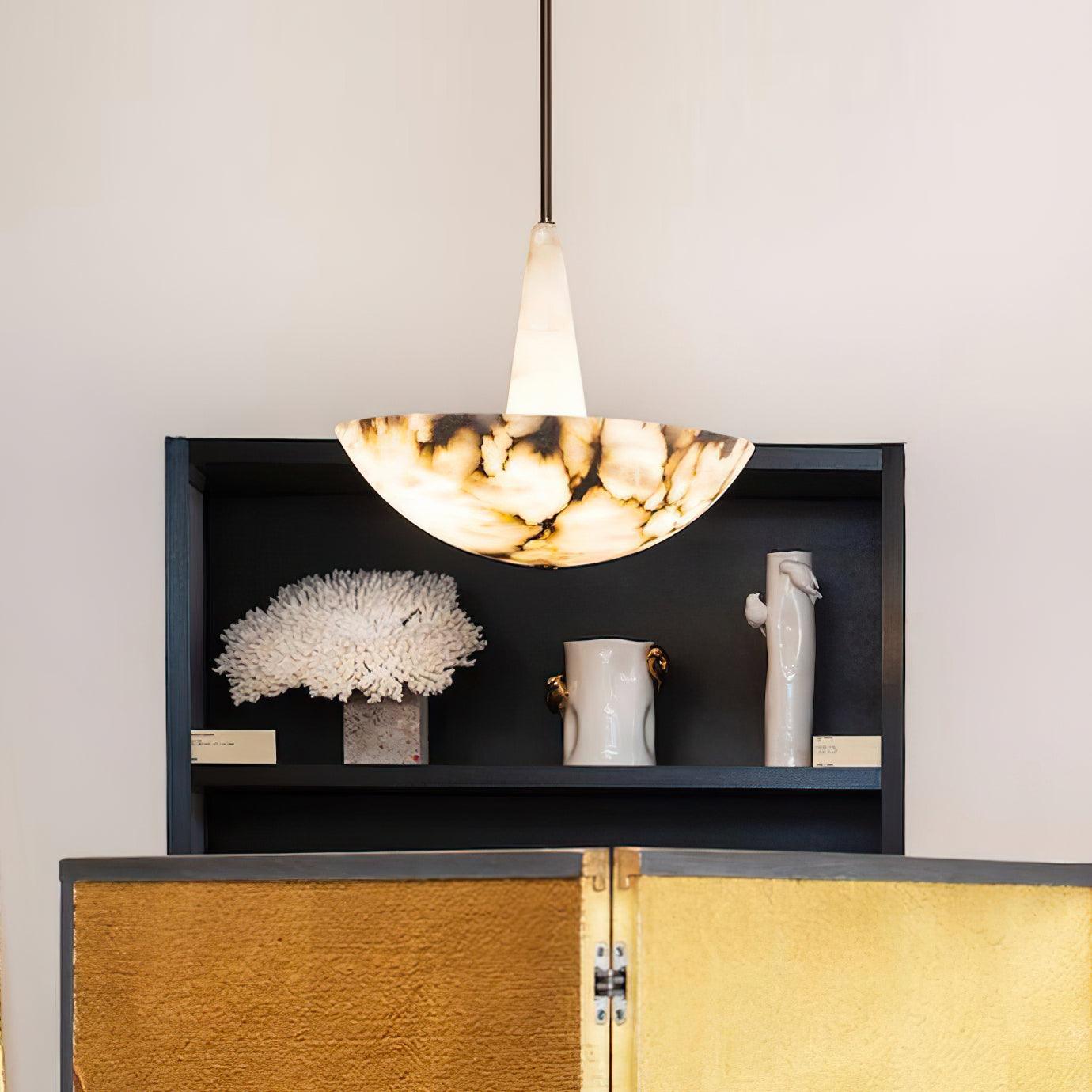 Elegant Domus Alabaster Chandelier with Integrated LED Premium