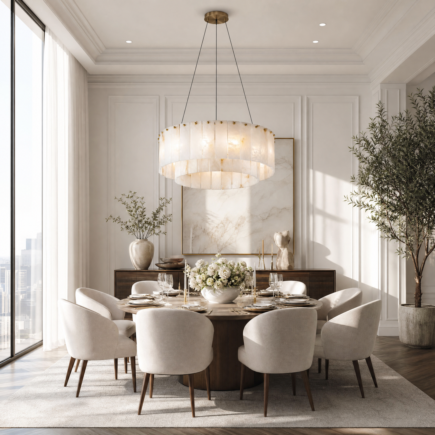Double-layer Marble Slice chandelier-800-supplier Replacement