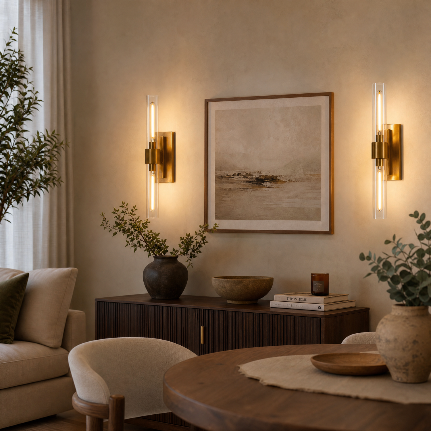 Duo Glass Tube Wall Sconce Double - Copper (New Color)