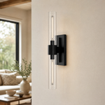 Duo Glass Tube Wall Sconce Single - Black (New Color)