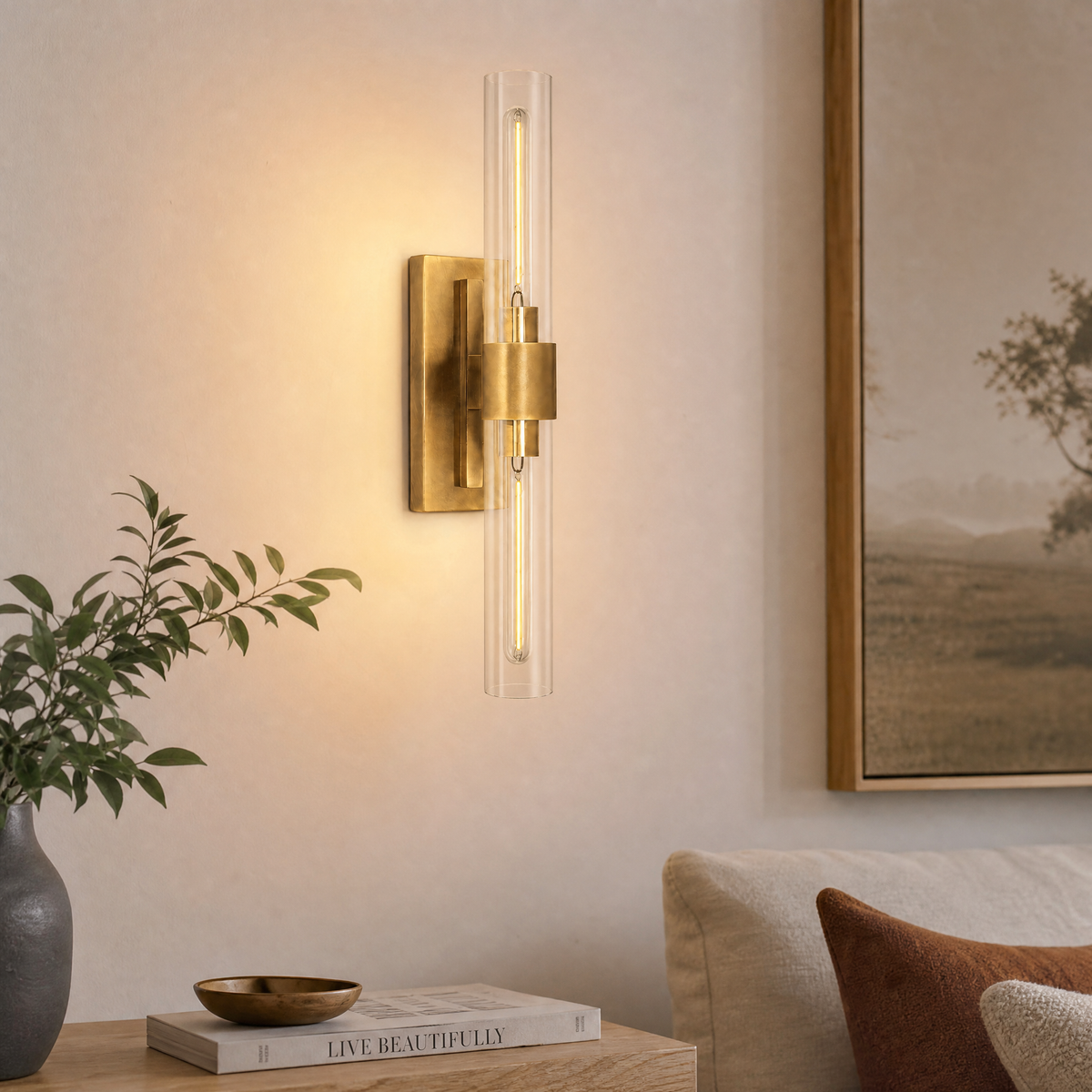 Duo Glass Tube Wall Sconce Single - Copper (New Color)