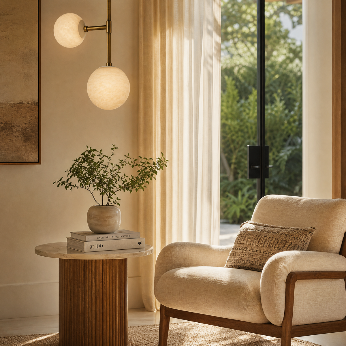 Duo Orb Ceiling Alabaster