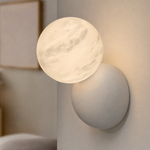 Duo Sphere Crimson Eclipse Alabaster Wall Sconce