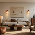 Duo Sphere Crimson Eclipse Alabaster Wall Sconce