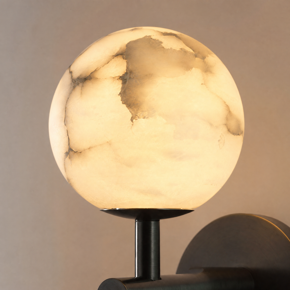 Duo Sphere Twin Globe Alabaster Wall Sconce