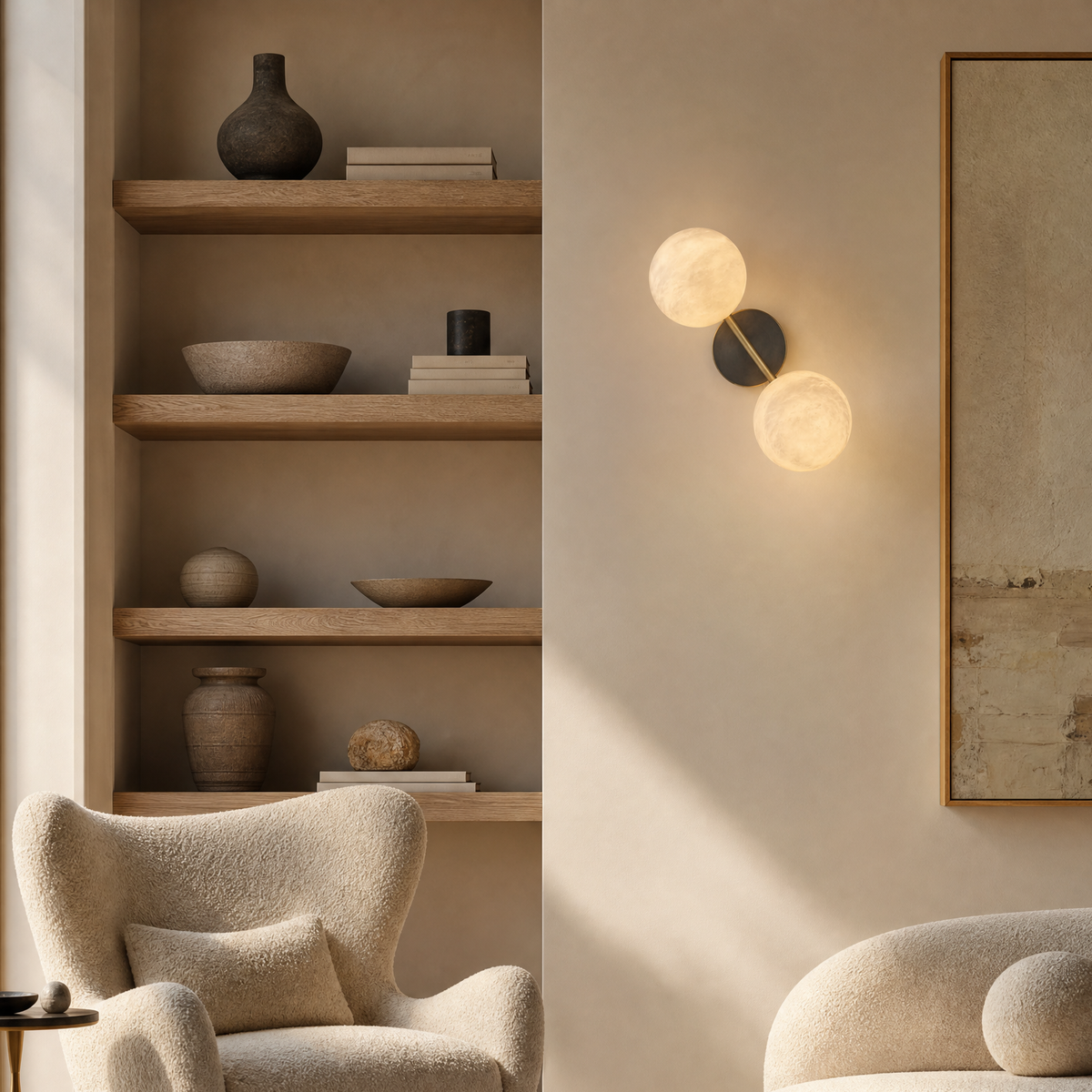 Duo/Triple Orb Wall (extra) Alabaster