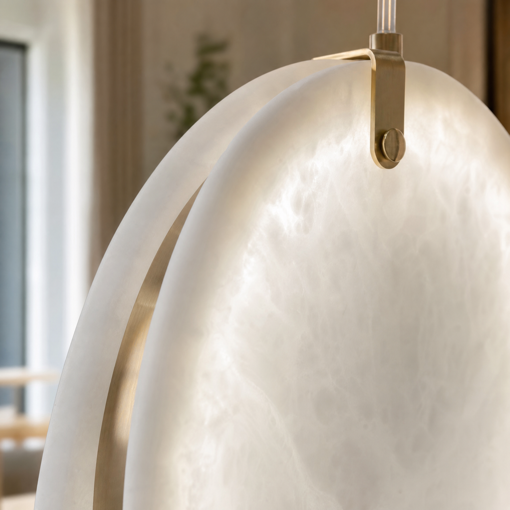 Eclipse Alabaster Disc Pendant Light