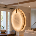 Eclipse Alabaster Disc Pendant Light