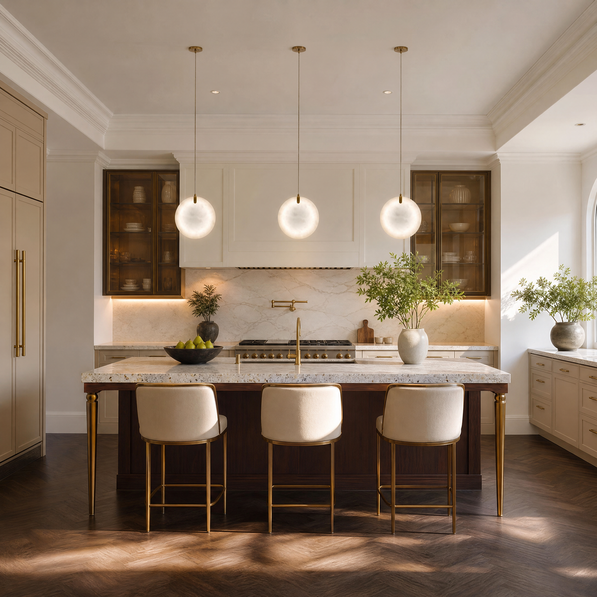 Eclipse Alabaster Disc Pendant Light