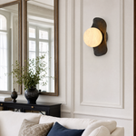 Eclipse Orb Radial Sunburst Alabaster Wall Sconce