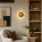Eclipse Orb Triple Halo Alabaster Wall Sconce