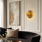 Eclipse Orb Triple Halo Alabaster Wall Sconce