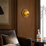 Eclipse Orb Triple Halo Alabaster Wall Sconce
