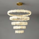 Ecliptica Spiral Alabaster Chandelier – Gold & White 4‑6 Layer Luxury Ceiling Light
