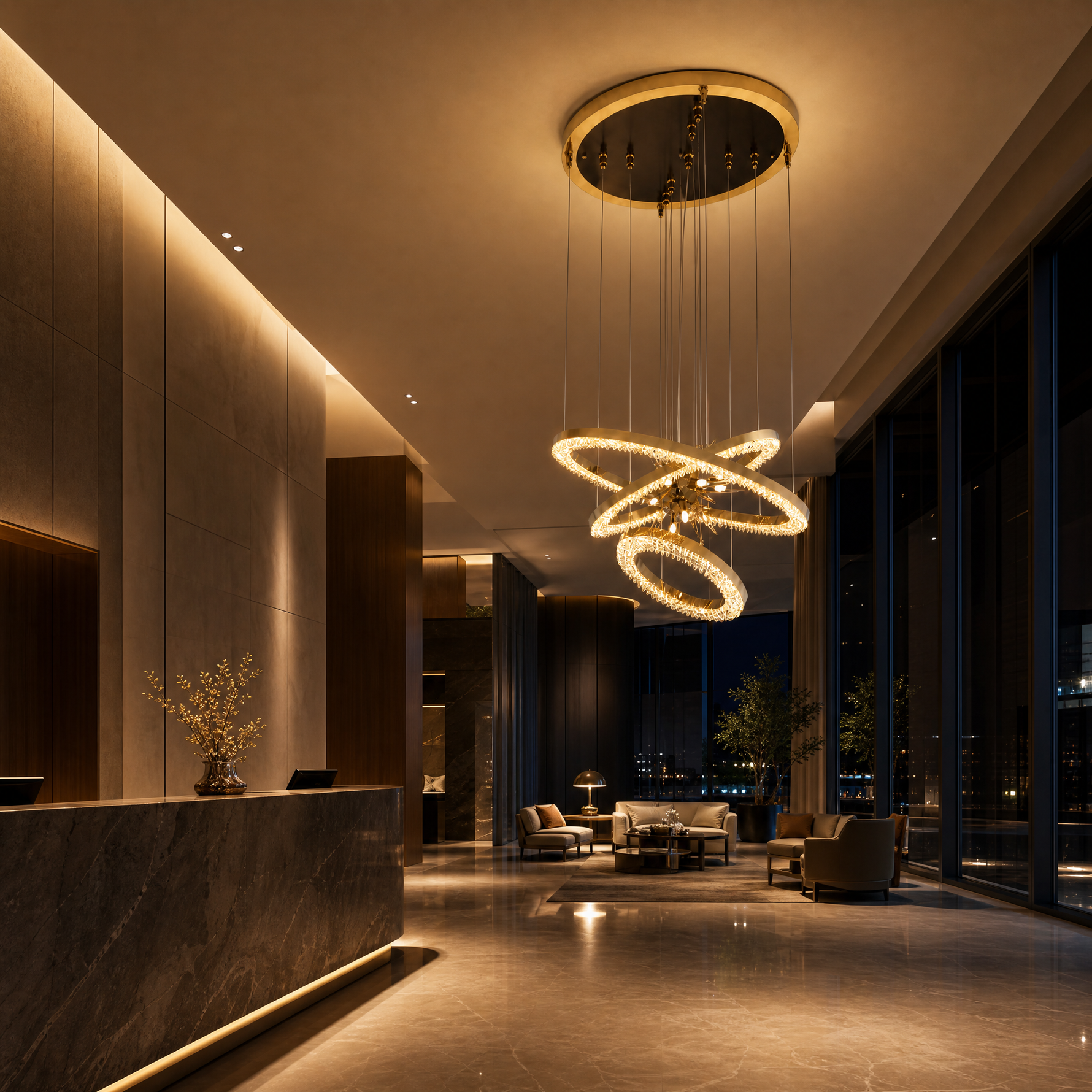 Egiziano Octagonal Halo Chandelier