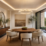 Ellery Crystal&Alabaster Round Ring Chandelier