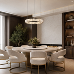 Ellery Crystal&Alabaster Round Ring Chandelier