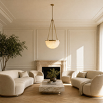 Ellune Modern Alabaster Bowl Chandelier