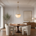 Ellune Modern Alabaster Bowl Chandelier