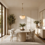 Ellune Modern Alabaster Bowl Chandelier