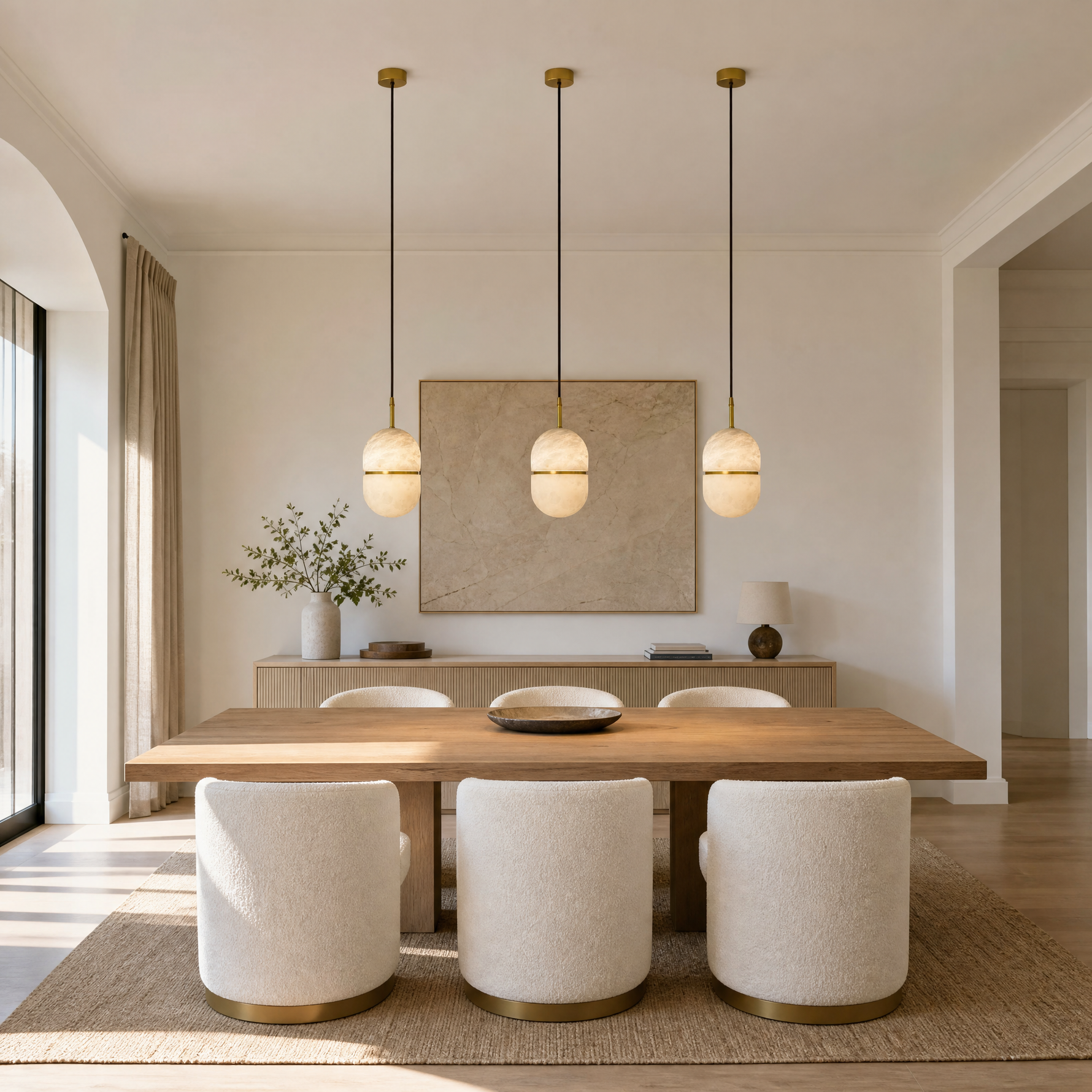 Ellune Modern Alabaster Pendant Lamp