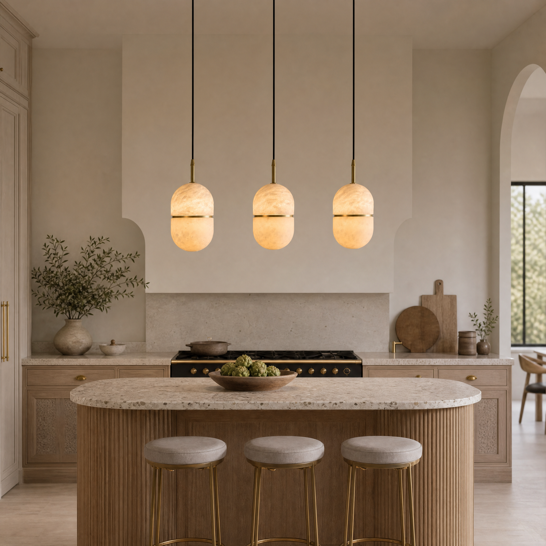 Ellune Modern Alabaster Pendant Lamp