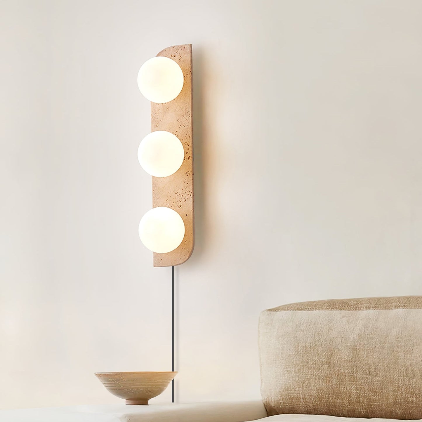 Elysian Travertine Plug - in Wall Light - YIOSI