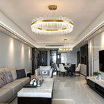 Enos Gold K9 Crystal Chandelier – Elegant Ceiling Light