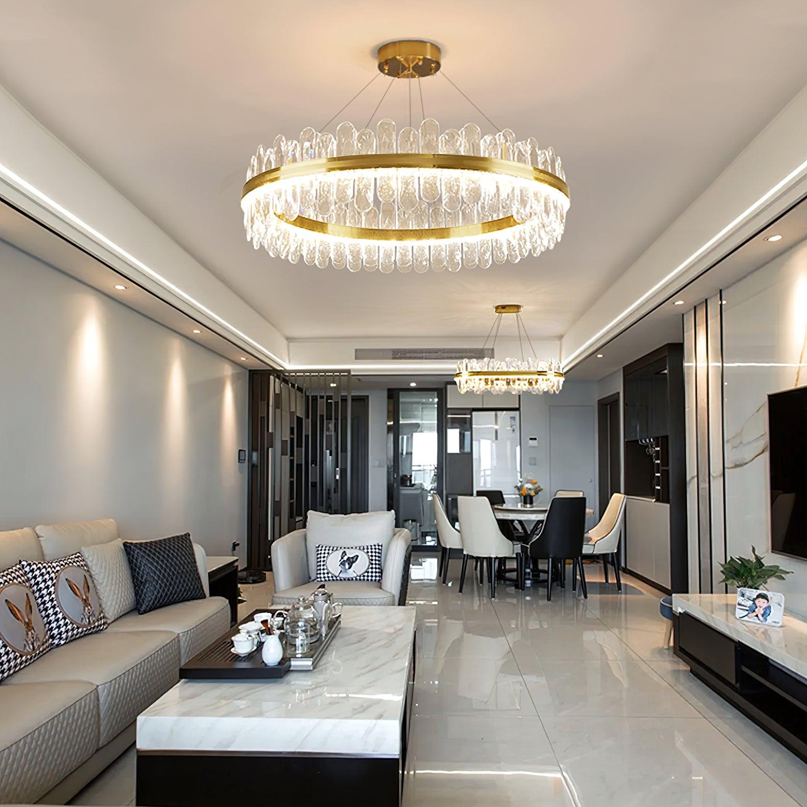 Enos Gold K9 Crystal Chandelier – Elegant Ceiling Light