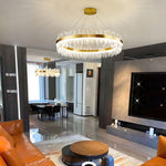 Enos Gold K9 Crystal Chandelier – Elegant Ceiling Light