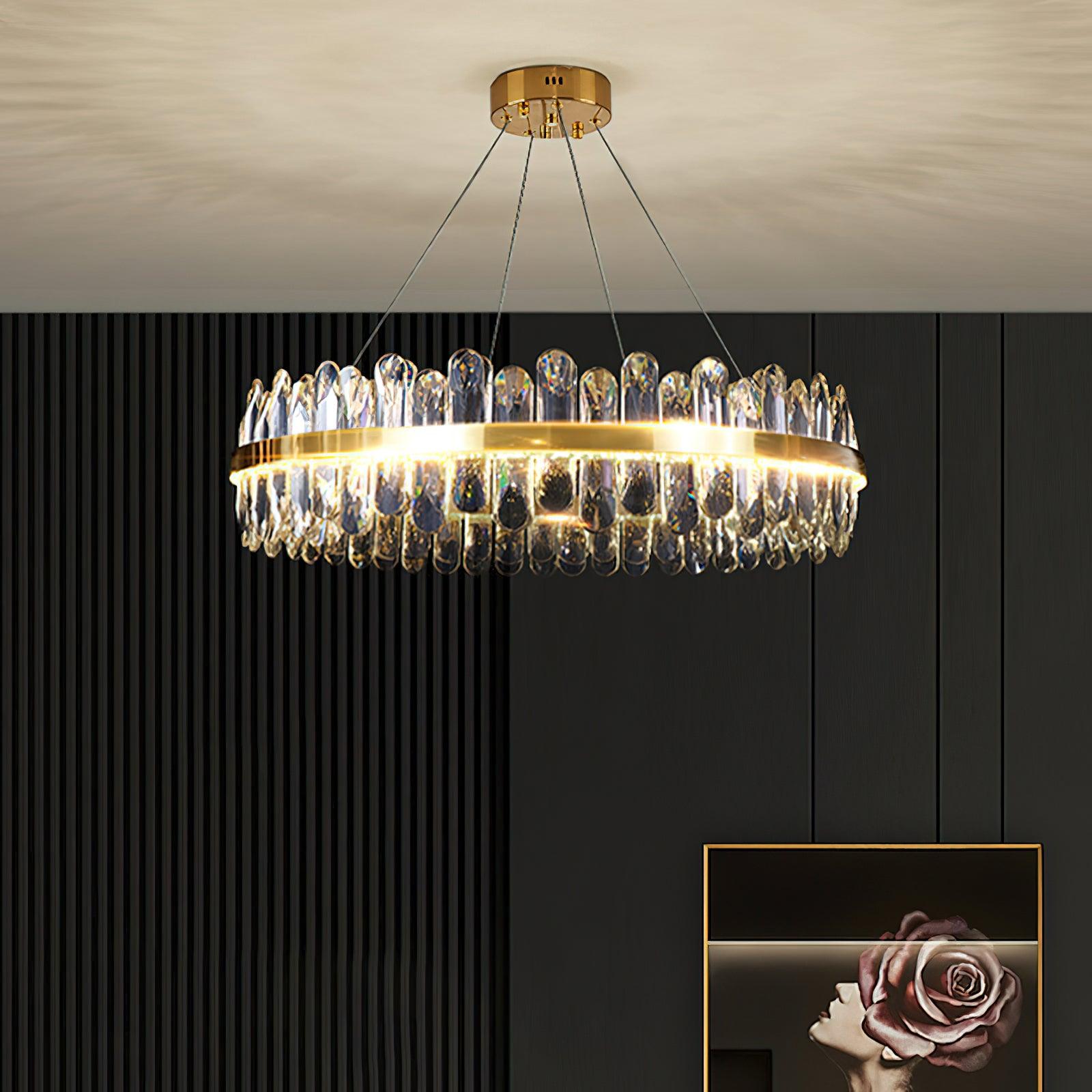 Enos Gold K9 Crystal Chandelier – Elegant Ceiling Light