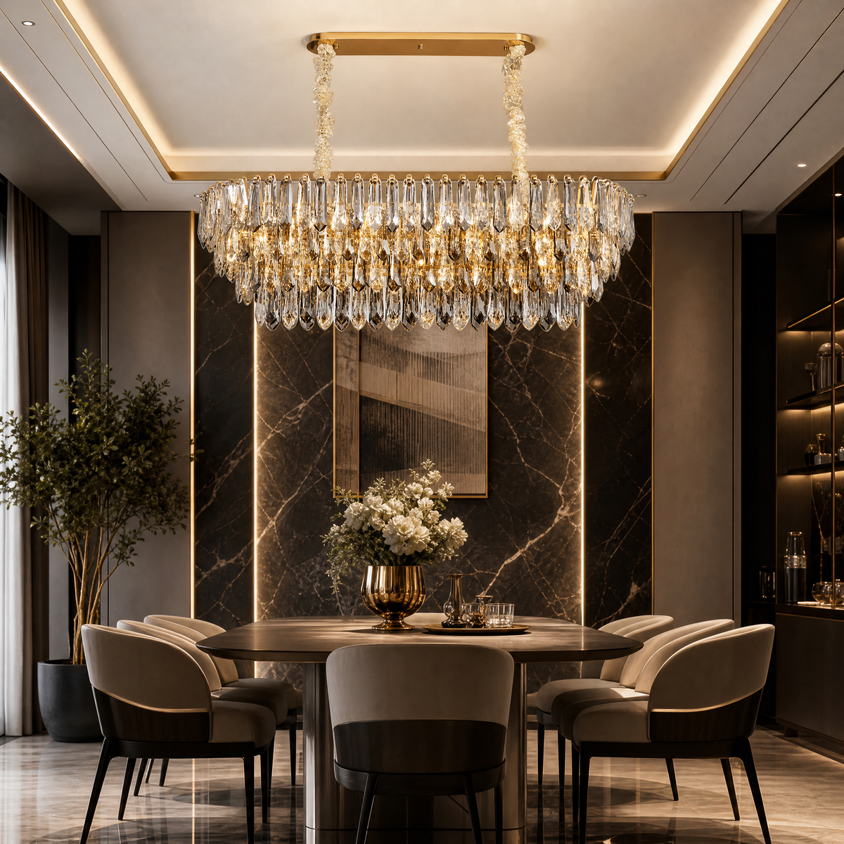 Eterea Brass Linear Chandelier