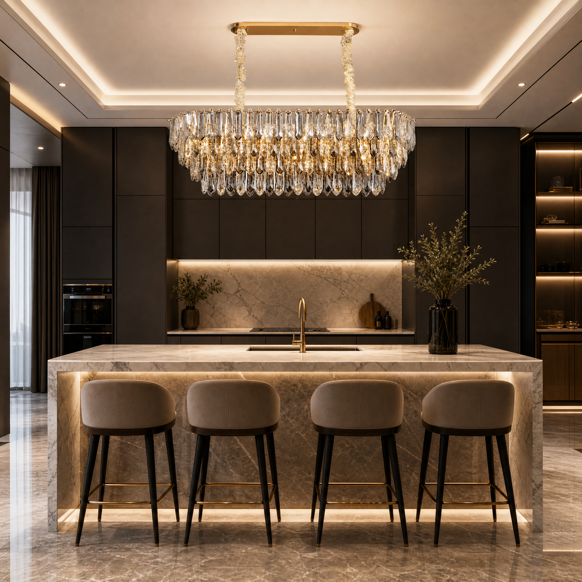 Eterea Brass Linear Chandelier