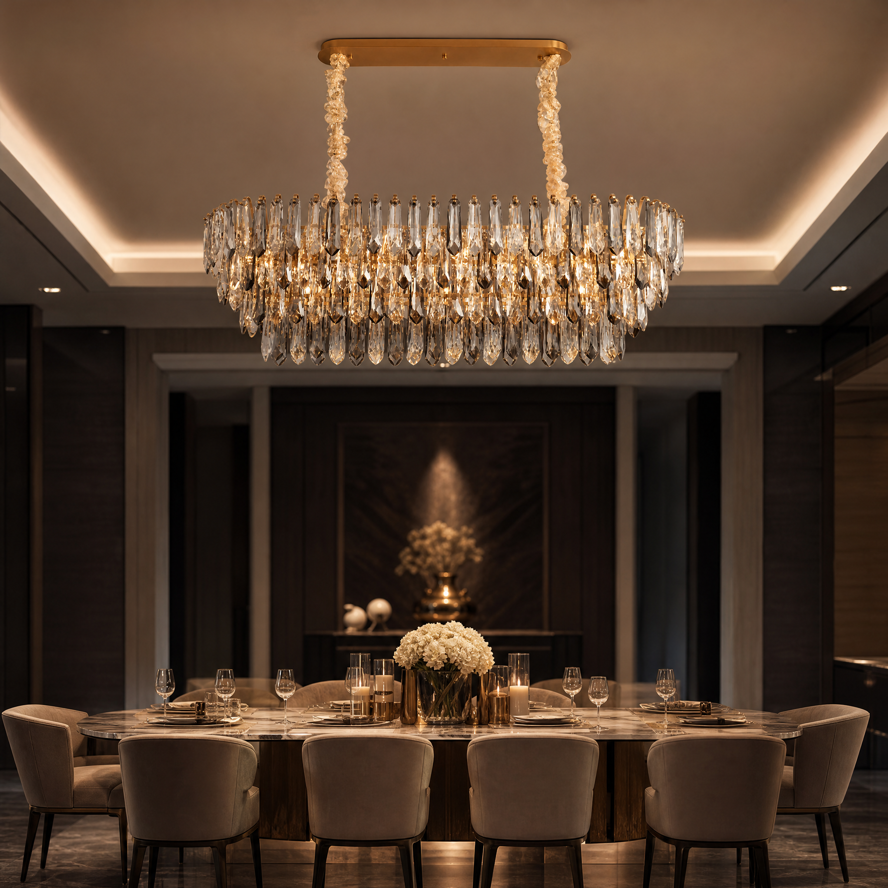 Eterea Brass Linear Chandelier