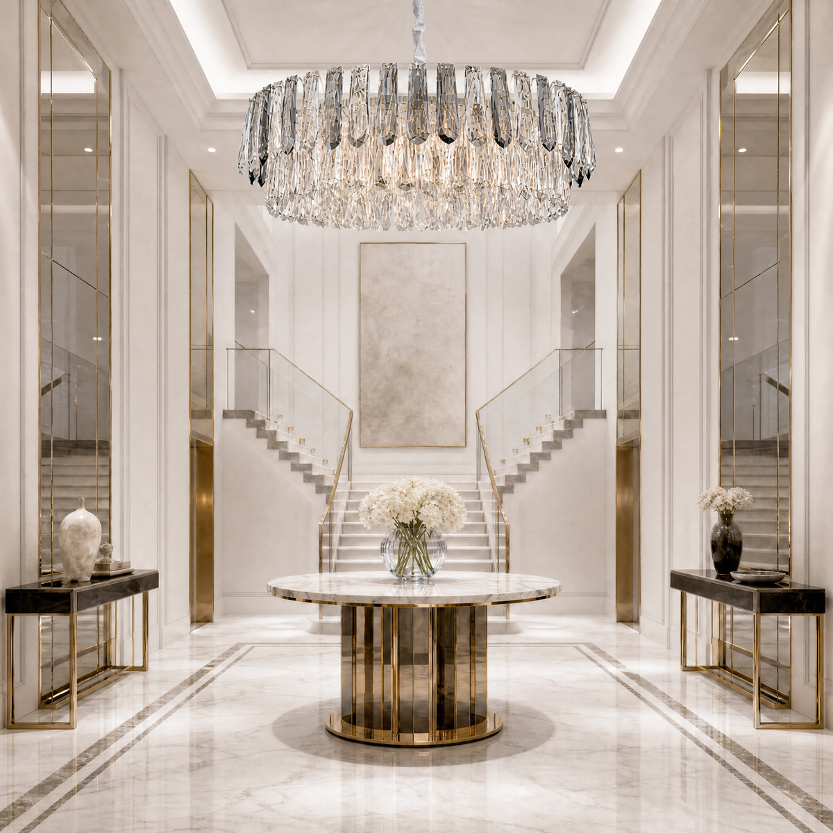 Eterea Crystal Halo Chandelier